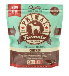 Primal Raw Frozen Nuggets Chicken Formula Dog Food, 3-lb
