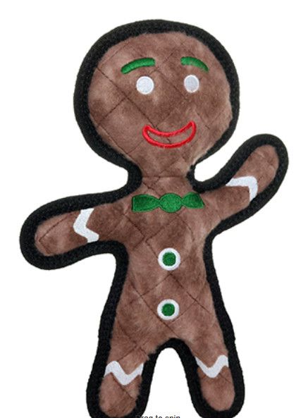 Tuffy Holiday Gingerbread Man Dog Toy