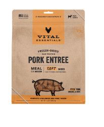 Vital Essentials Pork Entree Soft Nibs Freeze-Dried Raw Dog Food, 14-oz