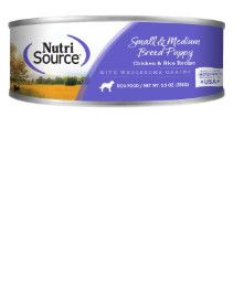 NutriSource Small & Medium Breed Puppy Chicken & Rice Wet Dog Food, 5.5-oz