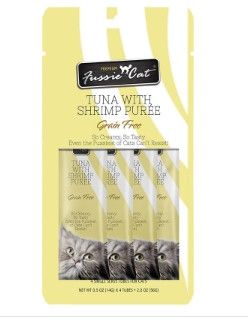 Fussie Cat Tuna with Shrimp Puree Cat Treats, 4-count