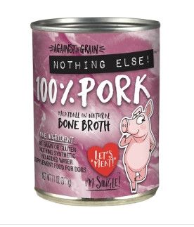 Against the Grain Nothing Else Pork Wet Dog Food Can, 11-oz
