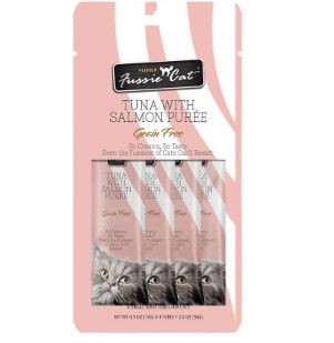 Fussie Cat Tuna with Salmon Puree Cat Treats, 4-count