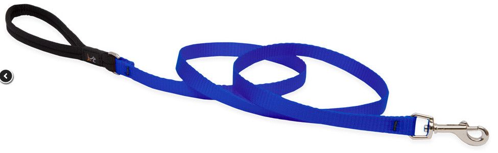 Lupine Pet Basic Solids Dog Leash, Blue, 1/2-in x 6-ft