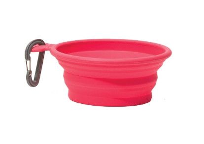 Messy Mutts Silicone Collapsible Travel Dog Bowl, Watermelon, Small
