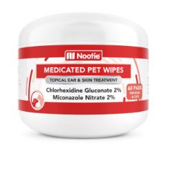 Nootie Medicated Wipes for Dogs & Cats, 60-count