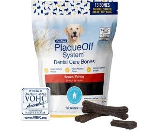 ProDen PlaqueOff System Dental Care Bones Natural Bacon Dental Dog Treats, 17-oz
