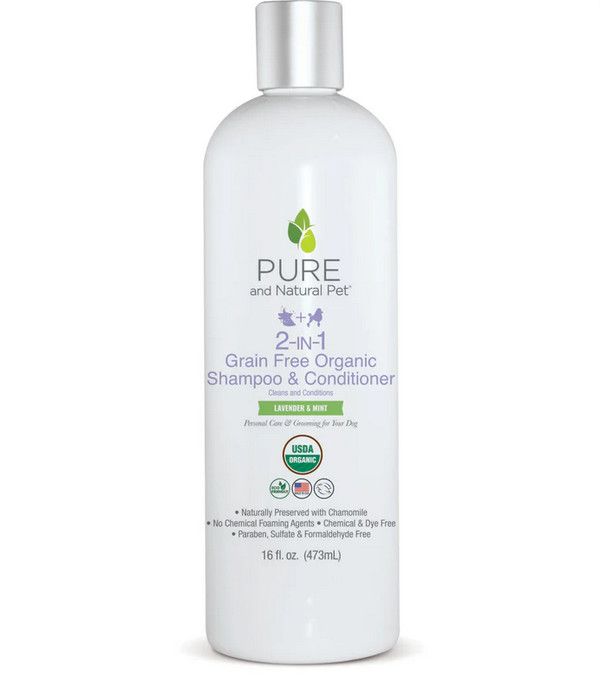 Pure and Natural Pet 2-in-1 Organic Dog Shampoo & Conditioner, 16-oz