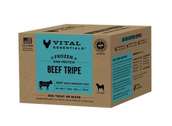 Vital Essentials Beef Tripe Patties Frozen Raw Dog Treats, 6-lb