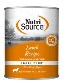 NutriSource Lamb Recipe Grain-Free Wet Dog Food Can, 12.3-oz