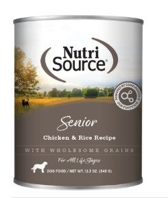 NutriSource Senior Chicken & Rice Recipe Wet Dog Food Can, 12.3-oz