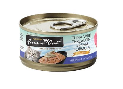 Fussie Cat Premium Tuna with Threadfin Bream in Aspic Grain-Free Wet Cat Food Can, 2.82-oz