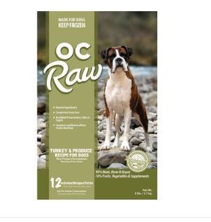 OC Raw Dog Turkey & Produce Patties Raw Frozen Dog Food, 6-lb
