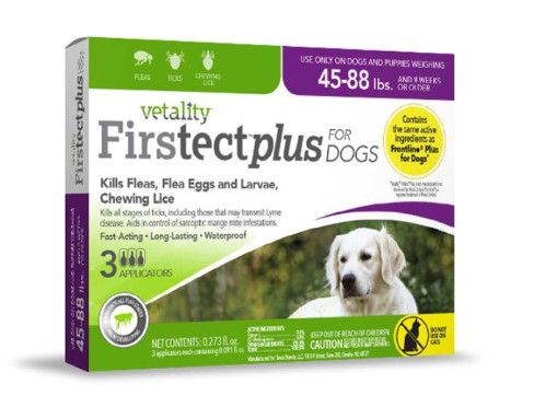 Vetality Firstect Plus for Large Dogs 45-88-lb, 3-pk