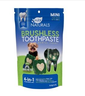 Ark Naturals Breath-Less Brushless Toothpaste Mini Dog & Cat Chews, 4-oz