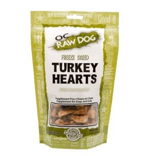 OC Raw Dog Turkey Hearts Freeze-Dried Dog & Cat Treats, 4-oz