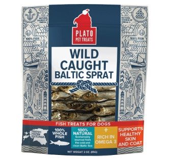 Plato Wild Caught Baltic Sprat Dog Treats, 3-oz