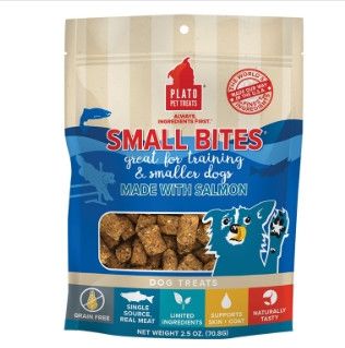 Plato Small Bites Salmon Dog Treats, 2.5-oz
