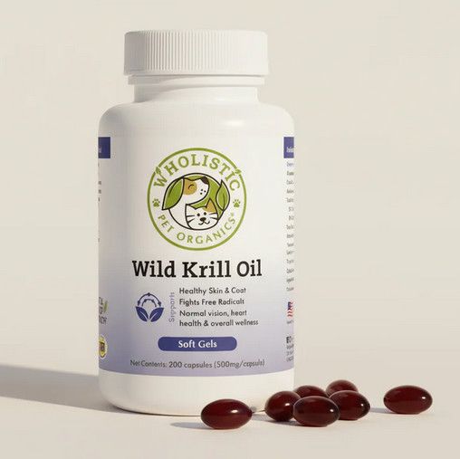 Wholistic Pet Organics Krill Oil Soft Gels Pet Supplement, 60-count