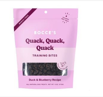 Bocce's Bakery Everyday Quack, Quack, Quack Duck & Blueberries Recipe Training Bites Dog Treats, 6-oz