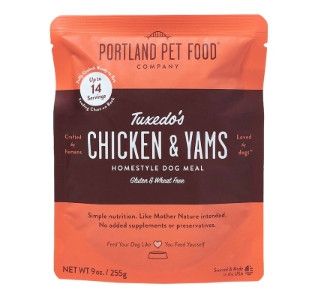 Portland Pet Food Tuxedo's Chicken & Yams Pouch Wet Dog Food, 9-oz