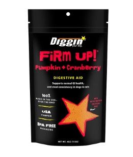 Diggin' Your Dog Firm Up! Pumpkin + Cranberry Super Dog & Cat Supplement, 4-oz