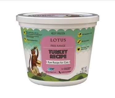 Lotus Free Range Turkey Raw Frozen Cat Food, 25-oz