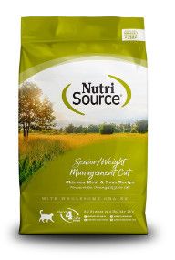 NutriSource Senior/Weight Management Chicken Meal & Peas Dry Cat Food, 4-lb