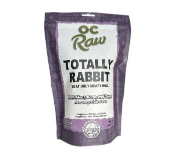 OC Raw Dog Totally Rabbit Meaty Rox Raw Frozen Food for Dogs & Cats, 2-lb