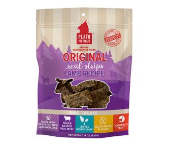Plato Original Real Strips Lamb Dog Treats, 18-oz