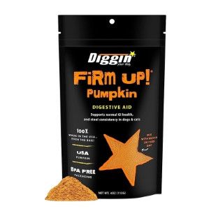 Diggin' Your Dog Firm Up! Pumpkin Digestive Aid Dog & Cat Supplement, 4-oz