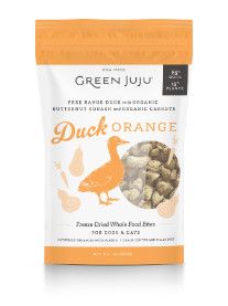 Green Juju Duck Orange Freeze-Dried Whole Food Bites for Dogs & Cats, 3-oz