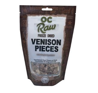 OC Raw Venison Pieces Freeze-Dried Dog & Cat Treats, 4-oz