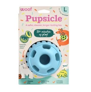 Woof The Pupsicle Treat Dispensing Dog Toy, Birthday Blue, Large