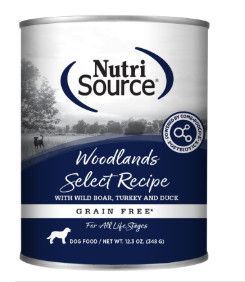 NutriSource Woodlands Select Recipe Grain-Free Wet Dog Food Can, 12.3-oz