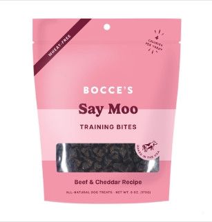 Bocce's Bakery Everyday Say Moo Beef & Cheddar Recipe Training Bites Dog Treats, 6-oz