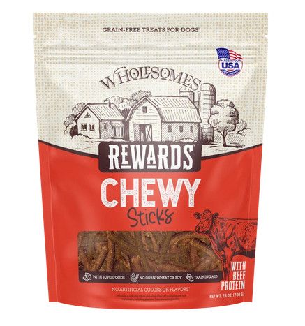 Wholesomes Rewards Beef Chewy Sticks Dog Treats, 25-oz