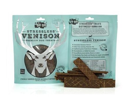 GoGo Stressless Venison Jerky Dog Treat, 6-oz
