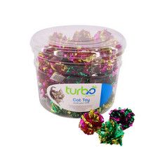 Turbo Krinkle Ball Cat Toy, Assorted Colors, 1-count