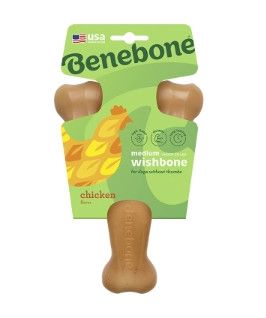 Benebone Rotisserie Chicken Flavored Wishbone Dog Chew Toy, Medium