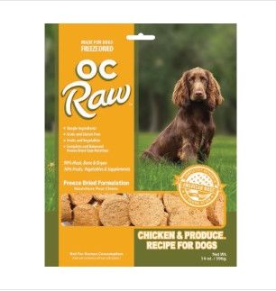 OC Raw Dog Chicken & Produce Sliders Raw Freeze-Dried Dog Food, 14-oz