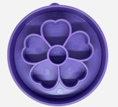 SodaPup eBowl Flower Design Enrichment Bowl Dog Slow Feeder, Purple