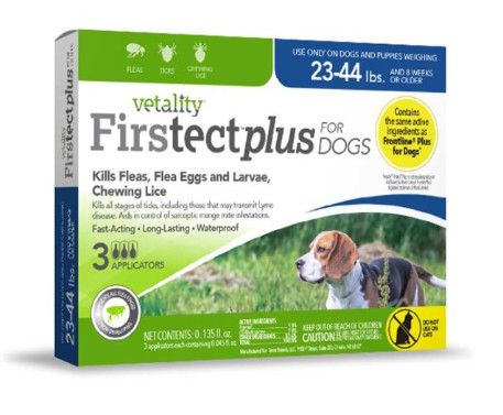 Vetality Firstect Plus for Medium Dogs 23-44-lb, 3-pk
