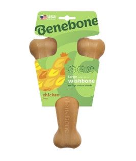 Benebone Rotisserie Chicken Flavored Wishbone Dog Chew Toy, Large