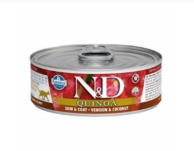 Farmina N&D Quinoa Skin & Coat Venison Wet Cat Food, 2.8-oz