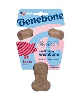 Benebone Wishbone Bacon Flavored Puppy Dog Toy, Small