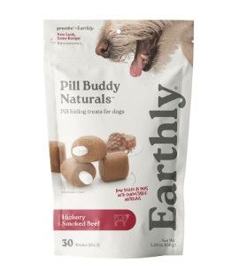 Earthly Pet Pill Buddy Naturals Hickory Smoked Beef Dog Treats, 30-count