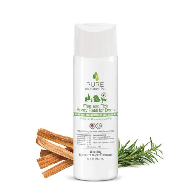 Pure and Natural Pet Flea & Tick Spray Refill for Dogs, 10-oz