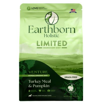 Earthborn Holistic Venture Limited Ingredient Turkey Meal & Pumpkin Grain-Free Dry Dog Food, 25-lb