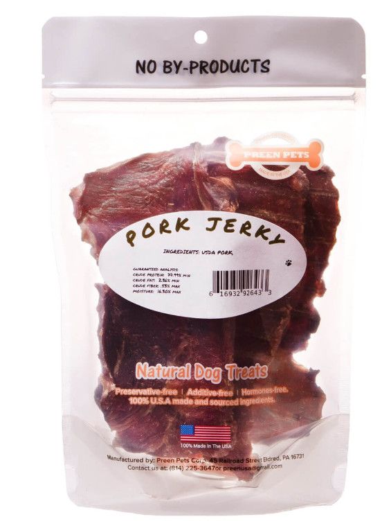 Preen Pets Pork Jerky Dog Treats, 4-oz